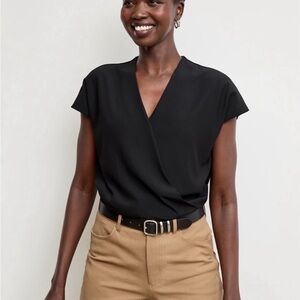 MM Lafleur Black Wrap Blouse